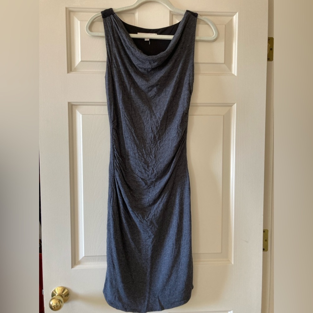 LOFT Charcoal Gray Cowl Neck Tank Summer Dress Sz XS